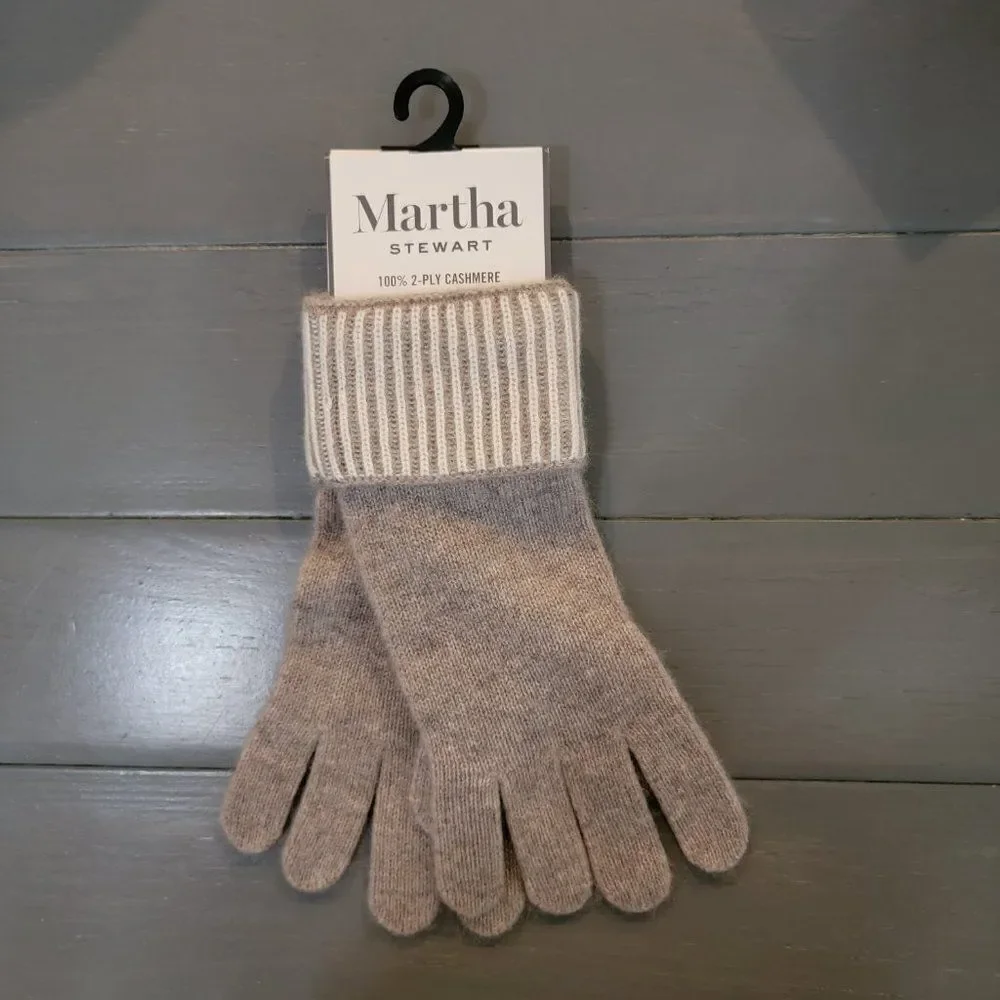 NWT Martha STEWART 100% 2 -PLY CASHMERE WOMEN'S WINTER GLOVES OS